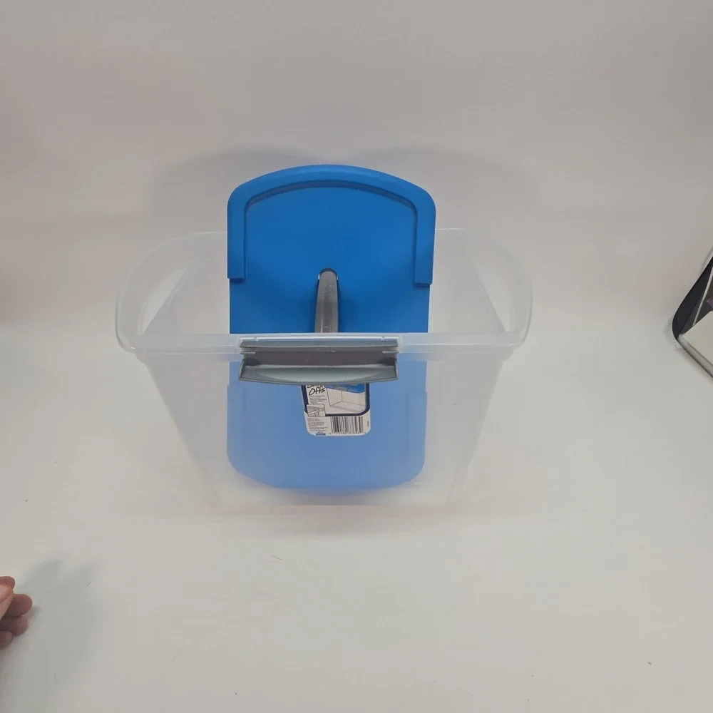 Sterilite Show Offs Blue Lid Gray Handle & Closure Snap Lid USA
